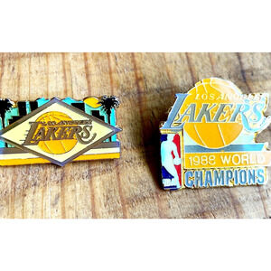 Lakers Pin World Champs Showtime1988 Champs Lapel Tie Tack Lot of 2 Peter David